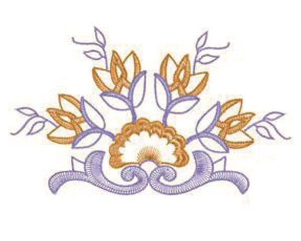 Free floral machine embroidery design