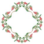 Free grapes center embroidery design