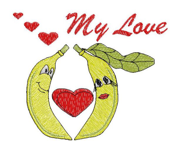 Free banana embroidery design