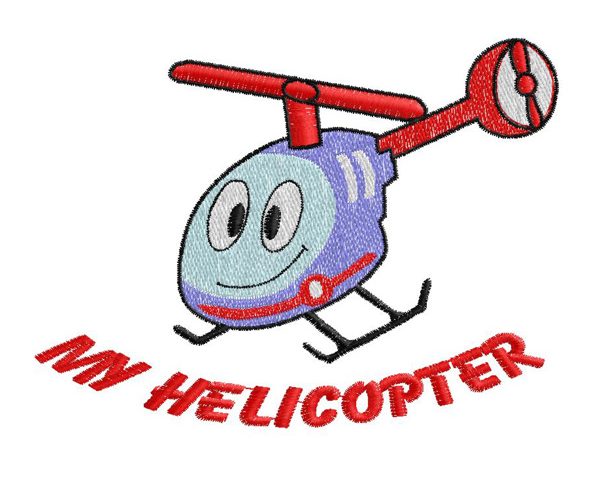 Helicopter machine embroidery design